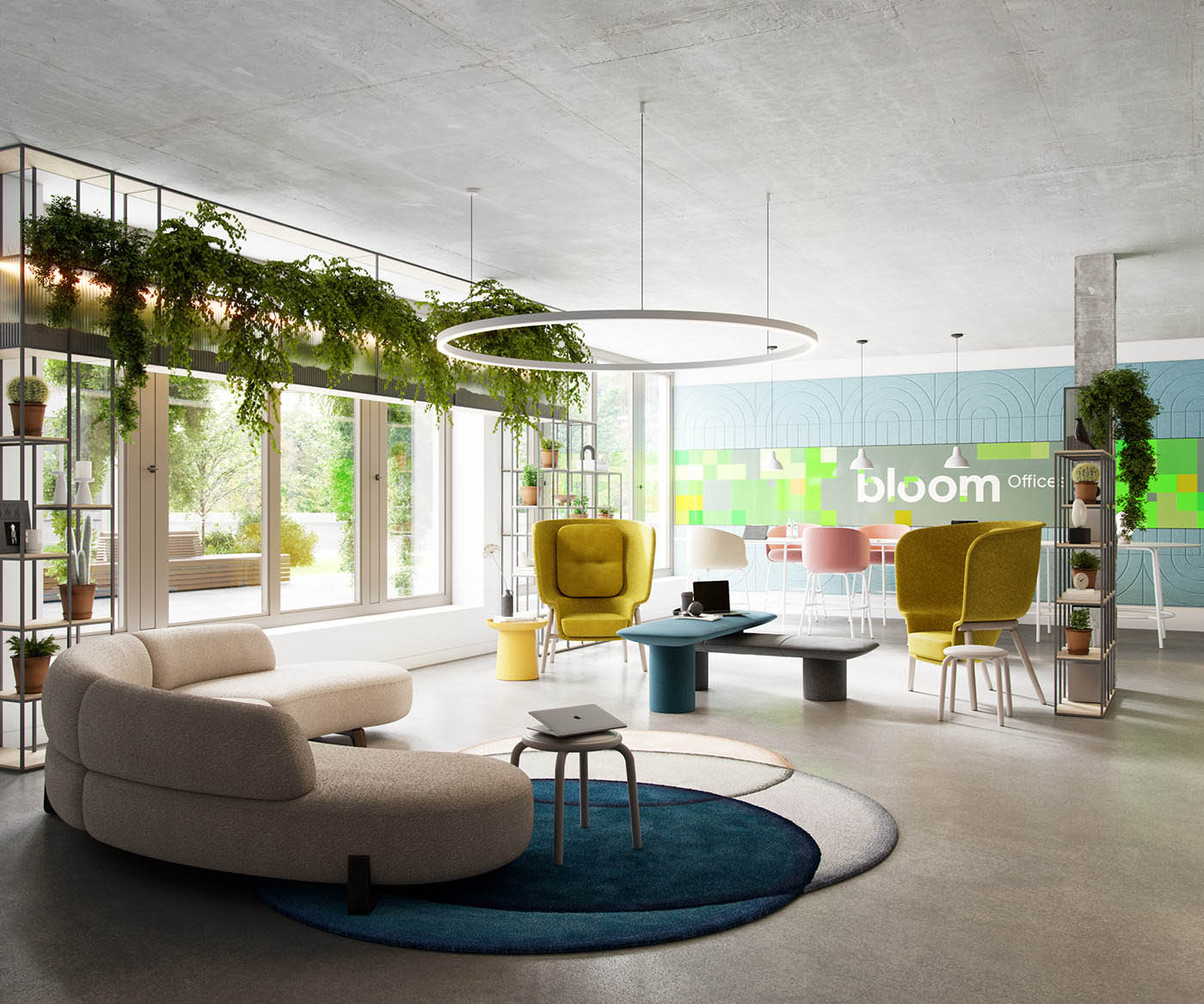 Farbakzente im Zusammenspiel mit neutralen Flächen